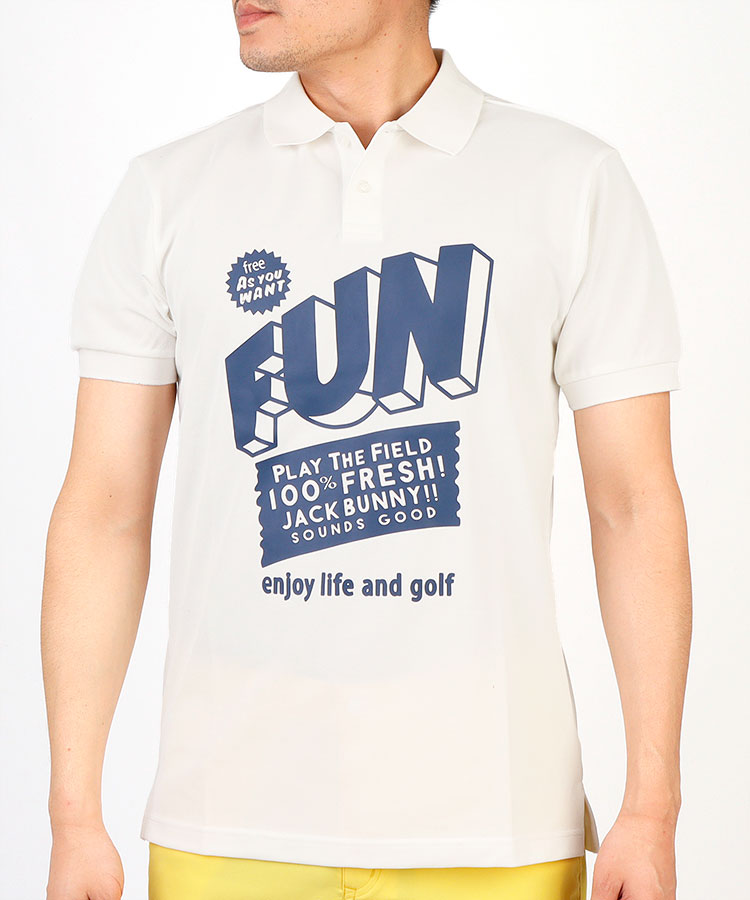 ジャックバニー JB ビッグ「FUN」ロゴ◆ポロシャツ ゴルフウェア通販 HIGUMA GOLF STORE(ヒグマゴルフストア)