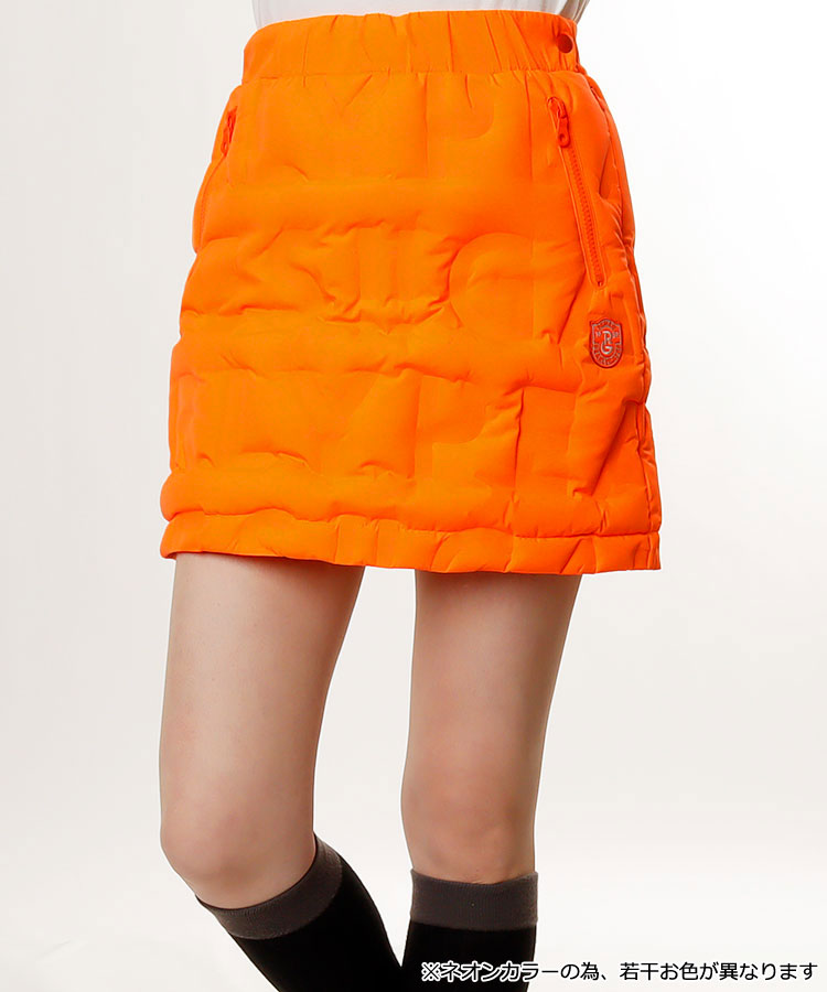 PearlyGates ダウンスカート PEARLY GATES : 立体ロゴ文字 総柄 ダウンスカート○0○ネイビー