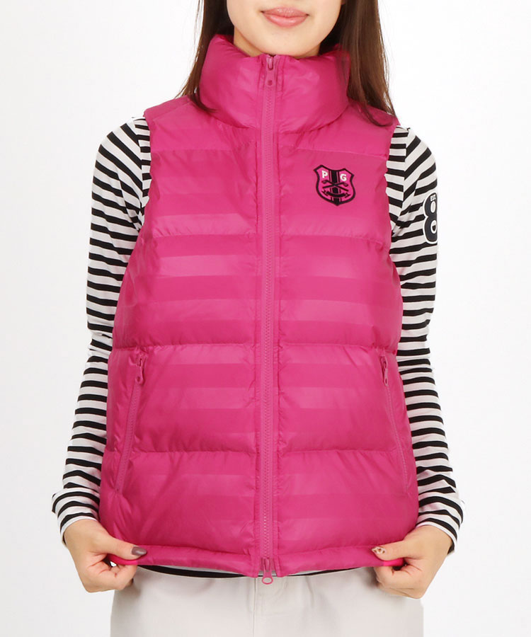 パーリーゲイツ PG ふっくら♪エンブレムロゴ◇ダウンべスト