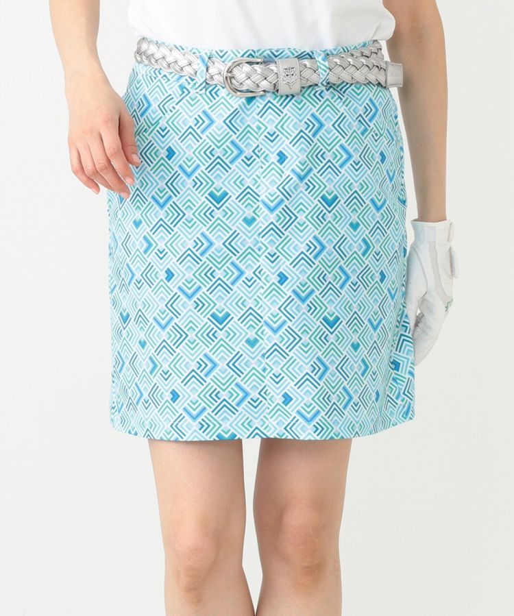 値下げ★ビームスゴルフ　新品B.G three 春夏スカート ビームスゴルフ 迷彩フラワープリントスカート 83-27-0045-803
